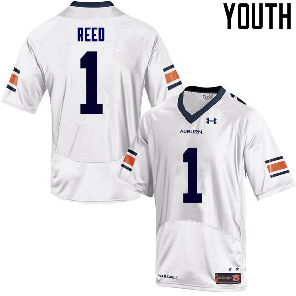 Auburn Tigers Youth Trovon Reed #1 White Under Armour Stitched College NCAA Authentic Football Jersey HJX7174RI